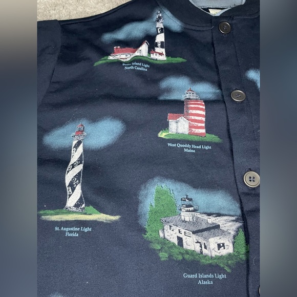 Vintage Lights of the United States Button Down Sweater Art Unlimited Size XL - Picture 6 of 11